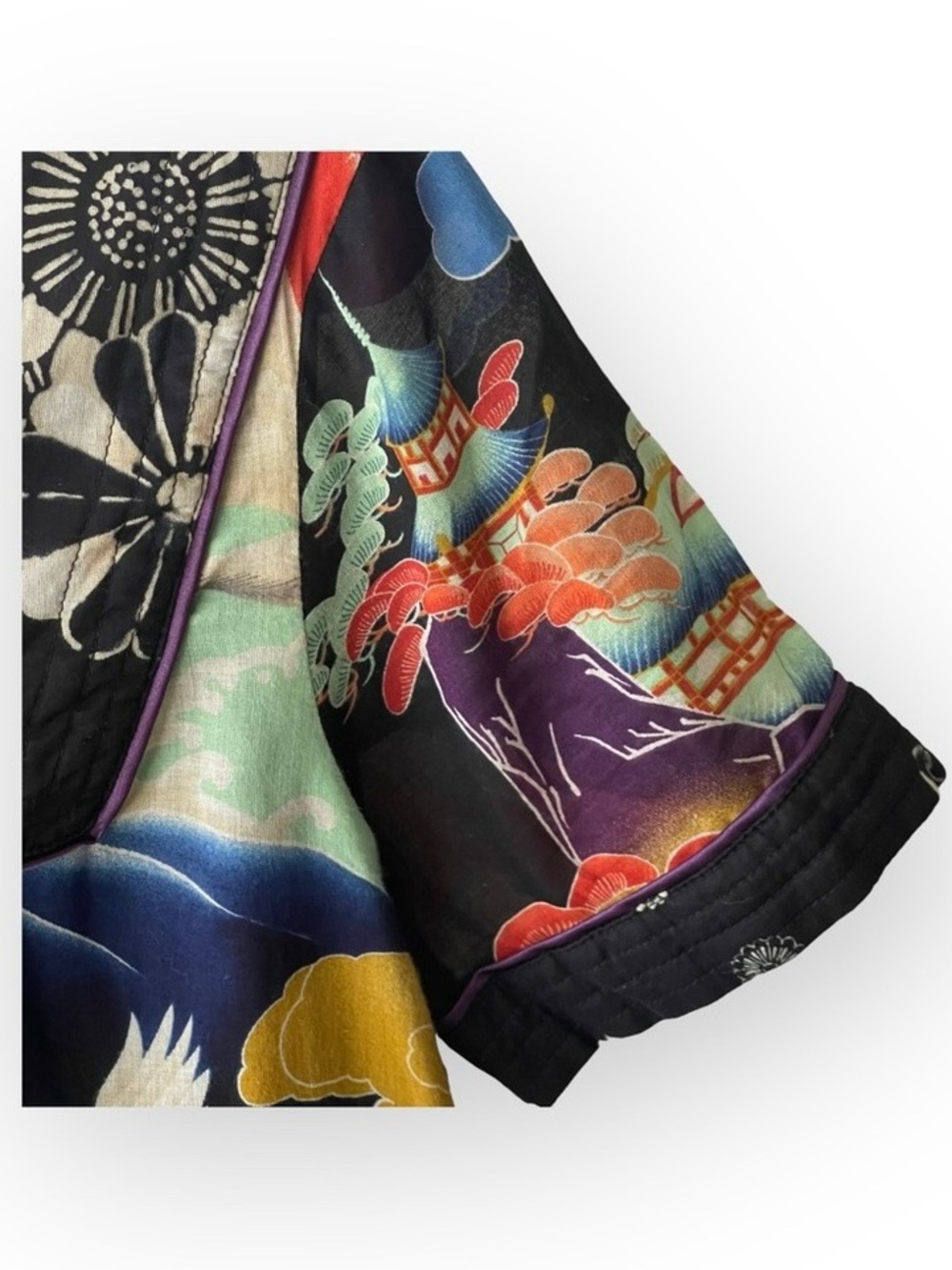 Y2K: Lucky Brand 𒀭 Asian Mixed Print Dress 𒀭Heavily Detailed Graphics 𒀭12 XXS - Picture 6 of 16